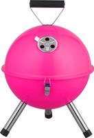 ACTIVA Kugelgrill Tischgrill Mallorca Holzkohlegrill Pink Rundgrill mit Deckel Picknick Grill Reise Holzkohle-Grill