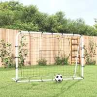 vidaXL Odbijacz do piłki nożnej biało-czarny 184x61x123 cm stal i PE