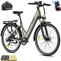 City E-Bike 27,5 Zoll Rostfreie Aluminiumlegierung bis zu 90 - 110 km, Wasserdicht IP54, Elektrofahrrad 7 Gang, Grün