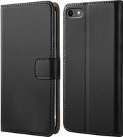 Handy Tasche für Apple iPhone 7 / iPhone 8 Schutzhülle Bookstyle Etui Klapphülle Wallet Flip Cover Case Schwarz