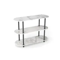 Treeboy®Beistelltisch, Regale,3-stufiger Regale, Flur, Wohnzimmer, Schlafzimmer, stabil, einfache Montage, Weiß