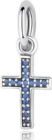 PANDACHARMS Blaues Kreuz Charm Anhänger, 925er Sterling Silber, passt zu Pandora