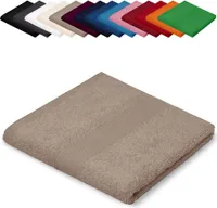 Saunatuch XXL 100x200 cm Saunalaken Strandtuch Saunahandtuch 100% Baumwolle Badelaken, Farbe: Beige