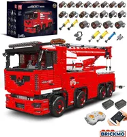 Mould King 19008 Červený vyprošťovací tahač s 19 motory + pneumatikou a 10966 komponenty