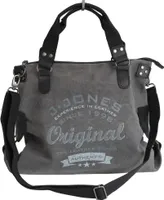 Jennifer Jones - Canvas Damen Umhängetasche Handtasche  Schultertasche - Grau