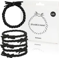 Nordstern Geflochtene Haargummis Schwarz 12er Set - Elastische Haarbänder mit sicherem Halt - Zopfgummi Haarschmuck für Frauen und Mädchen