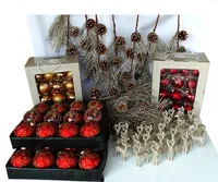 Christbaumschmuck-Set 112-teilig Christbaumkugeln Rentieranhänger Deko Christbaum-Anhänger