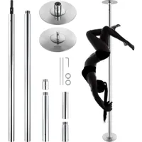 VEVOR Professionelle Tanzstange, Pole Dance Tragbare Tanzstange Profi ca. 210,5–278,4 cm Höhenverstellbare Abnehmbare Fitnessstange  Fitness Silber, Tanzstange Fitnessstudios, Club, Party