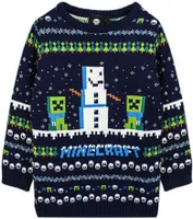 Minecraft - Pullover für Kinder - weihnachtliches Design NS6690 (146-152) (Marineblau/Grün/Weiß)