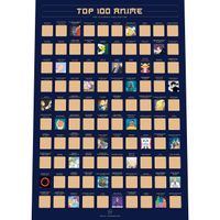 Enno Vatti 100 Anime Rubbelposter – Top-Animes aller Zeiten (41,9 x 59,4 cm) – Ultimative Bucket List/Cooles Anime-Zeug – Beste Geschenke für Anime-Liebhaber, Weihnachten, Ostern, Valentinstag