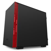NZXT H210i Matte Black Red - Mini-Tower - PC - SGCC - Gehärtetes Glas - Schwarz - Rot - Mini-ITX - Multi