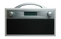 ELTA DAB+ Radio MP3 Wecker LCD-Display Holzgehäuse  Silber/ Grau