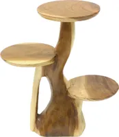 Ständer  Hocker Blumenständer Säule Blumensäule Ablage Wurzel  Blumenhocker Blumentreppe Blumenregal Massiv Akazie Unikat Natur 60 cm