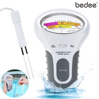 2 in 1 PH-Chlor-Messgeraet Tester, Elektronischer Wassertester für Chlor und pH-Wert, Chlorwasser-Qualitaetspruefgeraet CL2 Messung fuer Pool, Aquarium