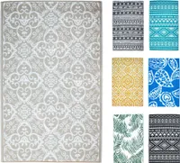 JACK Outdoor Teppiche Terrassenteppich Außenteppich 120x180cm Terrasse Balkon Teppich Garten Außen Lotus Effekt, Farbe:Ornamente Taupe