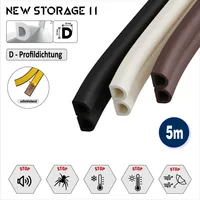 Fensterdichtung Türdichtung selbstklebend I P E D Profil Dichtung EPDM Gummi D-Profil 12x10 5m weiß