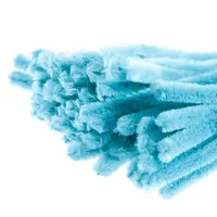 15 Pfeifenreiniger 15mm x 30cm Pfeifenputzer Biegeplüsch Chenilledraht Bastelchenille, Farbe:hellblau
