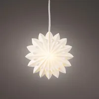 Kaemingk Lumineo Leuchtstern Papier 6 LED warmweiß batteriebetrieben 40 x 10,5 cm weiß