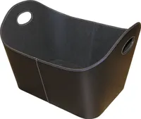 Kunstlederkorb schwarz mit Vlies, HxBxT: 40x55x35 cm