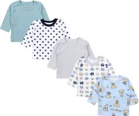 TupTam Baby Jungen Langarmshirt Gestreift 5er Set, Farbe: Mehrfarbig 10, Größe: 56