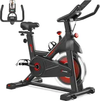 Yaheetech Heimtrainer Fahrrad für Zuhause Fahrradtrainer mit LCD Display Verstellbarer Fitnessbike mit Halterung/Wasserflaschenhalter 110 kg Belastbar