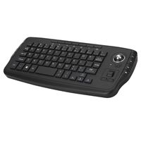Kabellose 2,4-GHz-Tastatur mit Trackball-Maus, Scrollrad-Fernbedienung für Android TV BOX Smart TV PC Notebook Schwarz