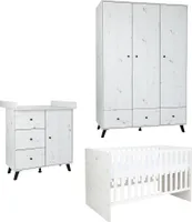 arthur berndt Babymöbel-Set Lavea 3.teilig Kleiderschrank Wickelkommode Bett