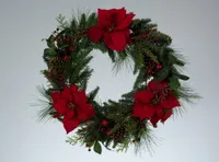 Türkranz Adventskranz Weihnachts Deko Kranz Tischkranz Zapfen Beeren Stern