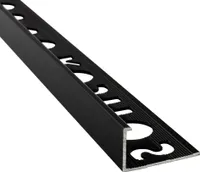 Alu L-Profil Fliesenschiene Fliesenprofil Schiene L270cm 12mm schwarz poliert