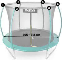 Siatka wewnętrzna do trampolin 312 cm 10ft Neo-Sport