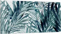 DEQORI Küchenrückwand Glas 100x50 cm 'Palmenflüstern' Spritzschutz Bad Rückwand Küche