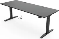 Yaasa Desk Expert Höhenverstellbarer Schreibtisch Elektrisch 180 x 80 cm, Dunkelgrau/Schwarz – Handschalter – 9 Speicherfunktionen – Höhenanzeige