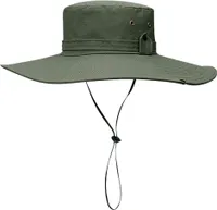 Sonnenhut, Anglerhut mit breiter Krempe und UV-Schutz, faltbar mit Kinnriemen