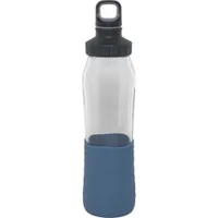 EMSA Drink2Go sklenená fľaša 0,7 l so silikónovým obalom aqua-blue