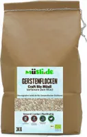 Biologische Gerstenflocken von müsli.de (1x3kg), für eine vegane Ernährung geeignet. Knackiger Geschmack dank Vollkornflocken.