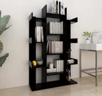 vidaXL Regál na knihy černý 86x25,5x140 cm odvozený výrobek ze dřeva