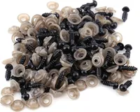100 % černé plastové oči pro panenku medvídka plstění zvířecích hraček DIY řemeslné příslušenství 8 mm