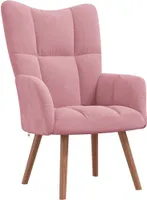 vidaXL Relaxační křeslo s taburetem Pink Velvet