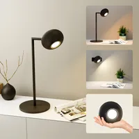 7Magic Magnetische Tischlampe Kabellos, LED Tischleuchte, Dimmbar Touch Akku Tischleuchte Kabellos mit USB Ladestation, Warmweiß Tischlampe, IP54 Wasserdichte, Schwarz