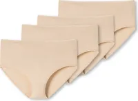 SCHIESSER Damen Slip 4er Pack - Midi-Slip, Baumwolle Stretch, uni Beige (Sand) S