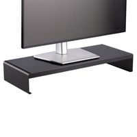 Monitorständer CLIFF Bildschirmerhöhung - Metallgestell, 50 cm Ablage, bis 20 kg Belastbarkeit, Schwarz Matt; Robuster Laptop- und Monitor-Desktop-Organizer