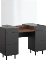 Vicco Toaletní stolek Anika, 120 cm se zrcadlem, Antracit/Ořech