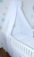 Vollstoff Himmel für Baby Bett Vollstoffhimmel Betthimmel - 12. Weiß