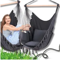 OMNA | Brazílske závesné kreslo - 130 x 100 cm - Pohodlné s vankúšom - Ideálne do interiéru aj exteriéru