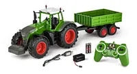 Carson 1:16 RC Traktor mit Anhänger 100% RTR, LED Beleuchtung, Motor- und Fahrsound, ferngesteuerter Traktor, 500907314