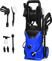 COSTWAY Hochdruckreiniger 1500W, 140 bar, 5L/Min, 0-40℃ Wassertemperatur mit Reinigungsmittel Blau