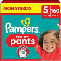 Pampers Baby-Dry Pants, Gr. 5 Junior, 12-17kg, Monatsbox,160 Höschenwindeln