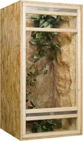 OSB Hochterrarium, Holzterrarium 60x60x120 cm mit Frontbelüftung Zierleistenset mit Zierleistenset Sicherheitspaket ohne Sicherheitspaket