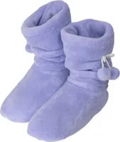 Damen-Fleece-Hausschuhe mit Bommeln - Lila - 35-38