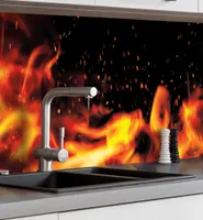 Küchenrückwand selbstklebend Feuer Spritzschutz Folie - 120 x 60cm